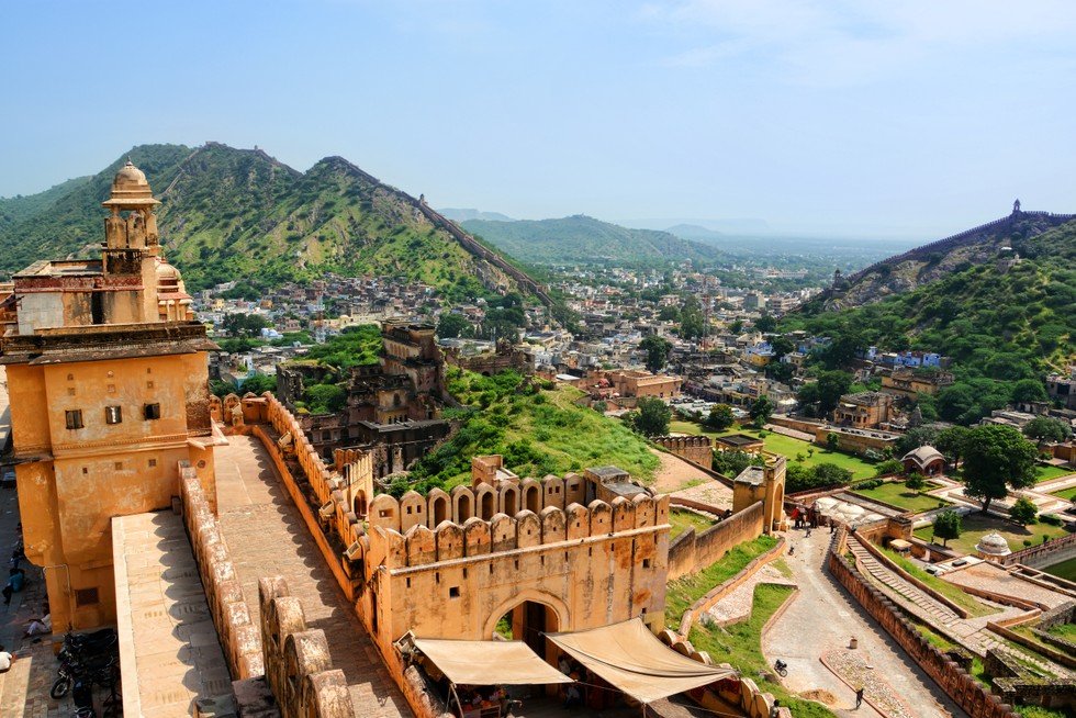 High Angle Landscape View From Amber Fort, Jaipur, Rajasthan, India